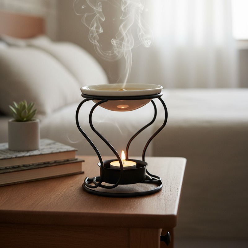 Wax Warmer - Pemanas Lilin Keramik Tealight Logam, Pembakar
