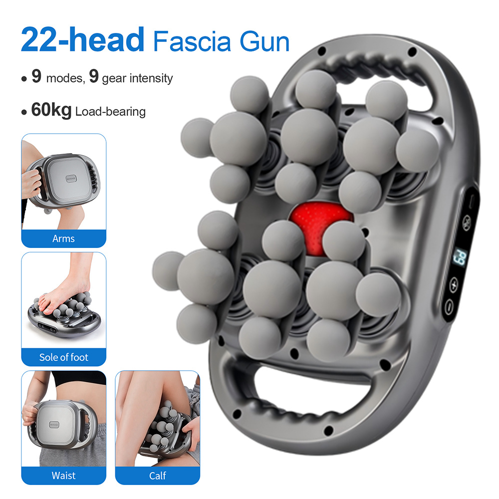 Massage Gun - Pistol Pijat Fascia 22-Head, Getaran Frekuensi