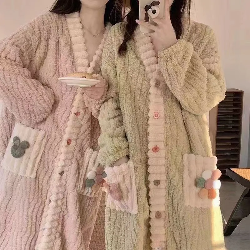 Bathrobe - Gaun Tidur Wanita Berlapis Tebal Hangat