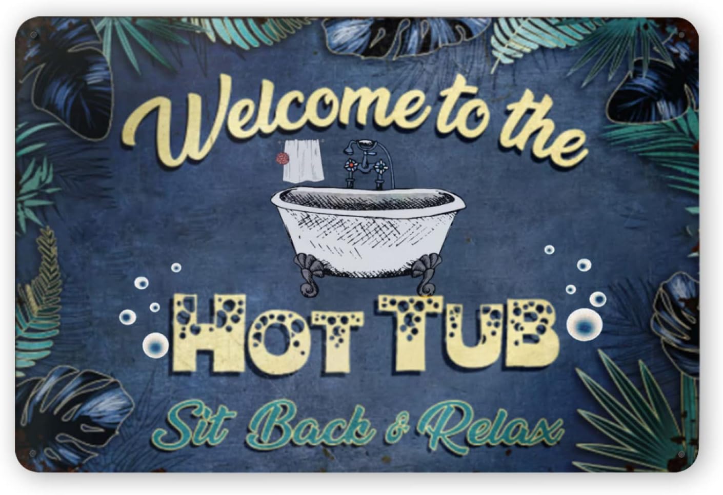 Hot Tub - Y1, Papan Tanda Logam untuk Selamat