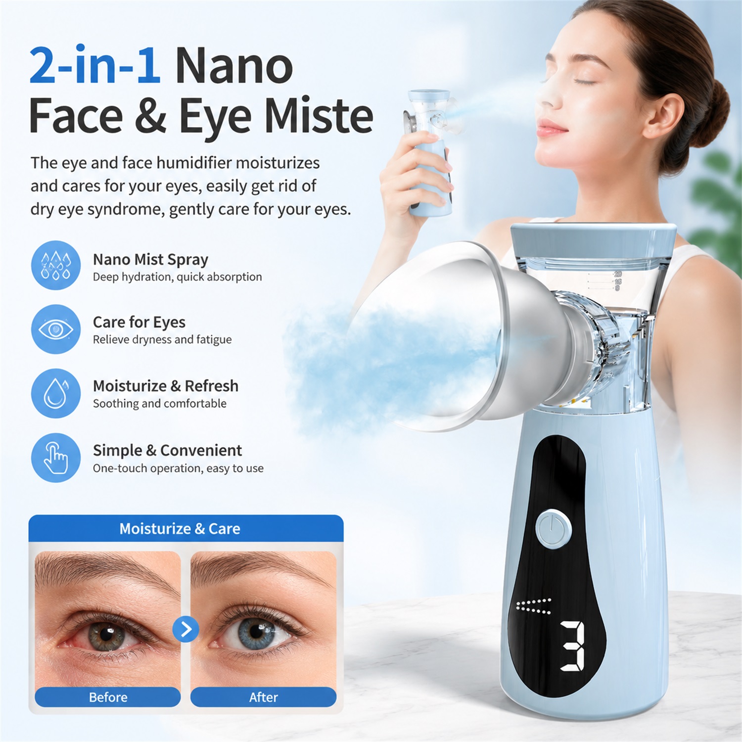 Alat Pelembap Nano untuk Mata, - Face Steamer ulasan dan harga