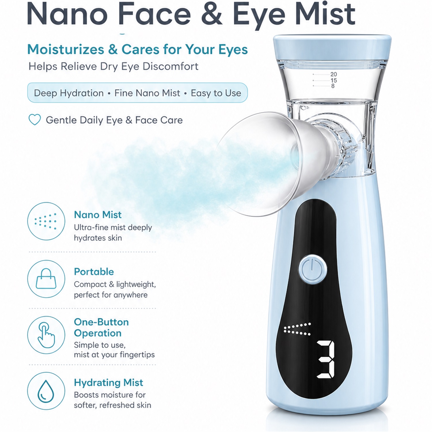 Alat Pelembap Nano untuk Mata, - Face Steamer ulasan dan harga