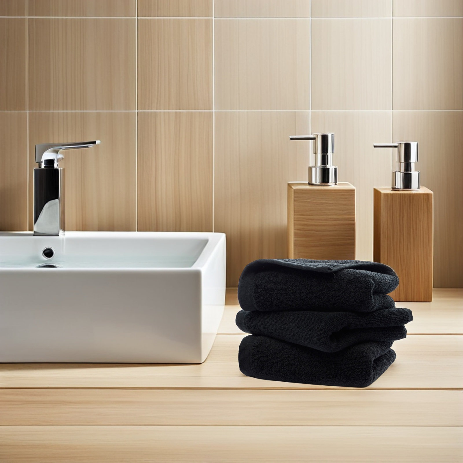 Handuk Tangan Katun Hitam, 100 - Spa Towel ulasan dan harga