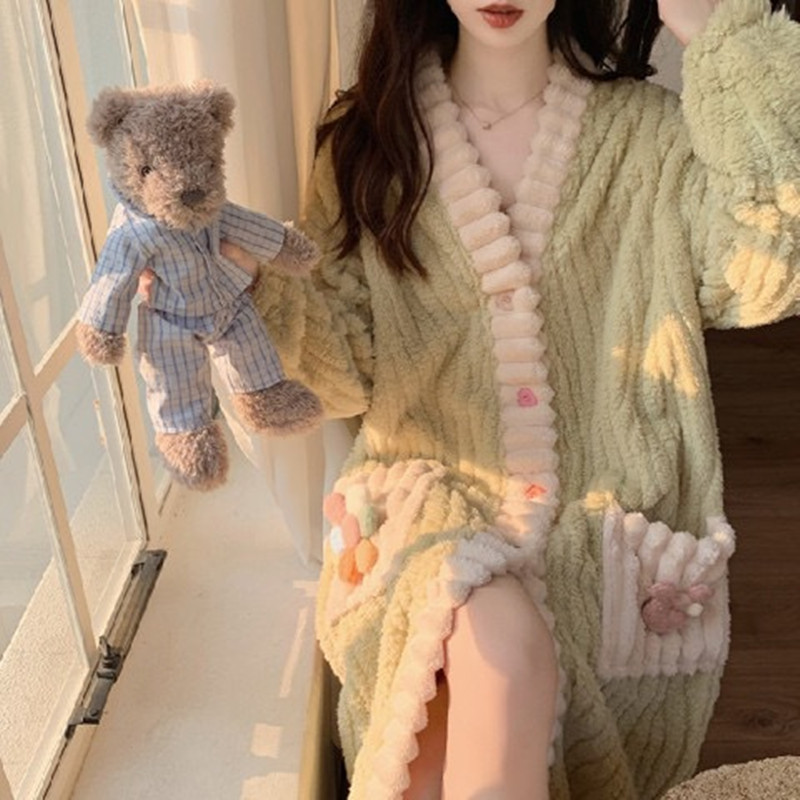 Gaun Tidur Wanita Berlapis Teb - Bathrobe ulasan dan harga