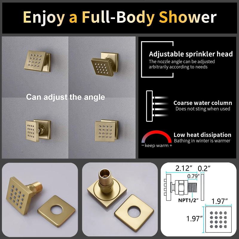 Sistem Shower Termostatis Digi - Body Brush ulasan dan harga